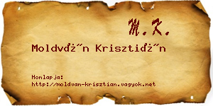 Moldván Krisztián névjegykártya